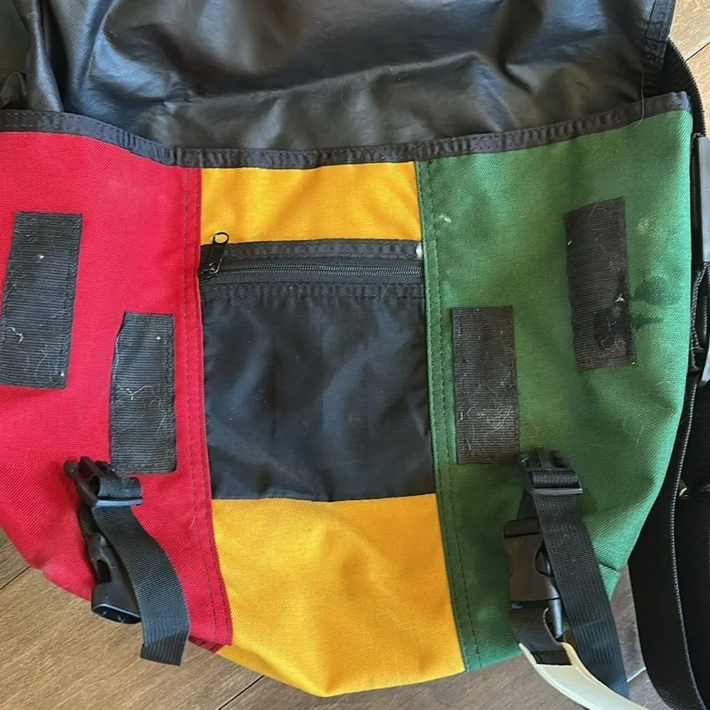 Timbuk2 RASTA Multicolor Messenger Laptop Bag Red Gold Green